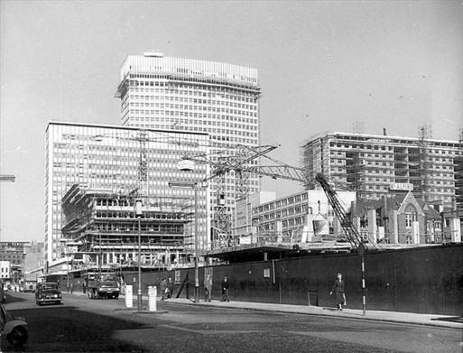 Photo:Construction of new buildings on the north side of Victoria Street, 1962
